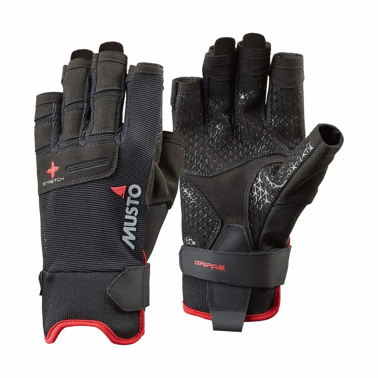 Musto Perfomance Sailing Short Finger Handschuhe in Schwarz - Erwachsene Unisex - Flexibler und atmungsaktiver Handschuh für Wassersportler