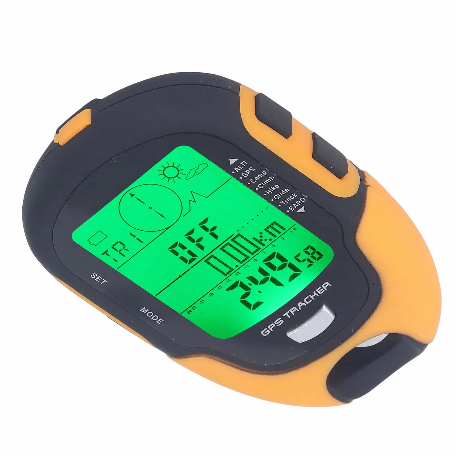 Fockety GPS-Barometer, IPX4 Wasserdichter Multifunktionaler Höhenmesser, Kompass, Wettervorhersage-Thermometer, Luftdrucktester mit Hochpräzisem Sensor, LED-Taschenlampe, Aufzeichnung