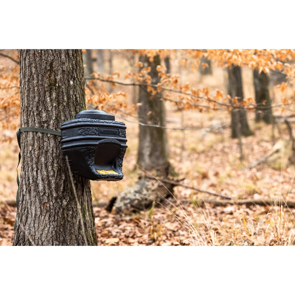Moultrie Futterbehälter mit Schwerkraftzufuhr, 22,7 l – einfache Befestigung an Baum/Pfosten – 18 kg Fassungsvermögen – perfekt für Mais und Proteinpellets
