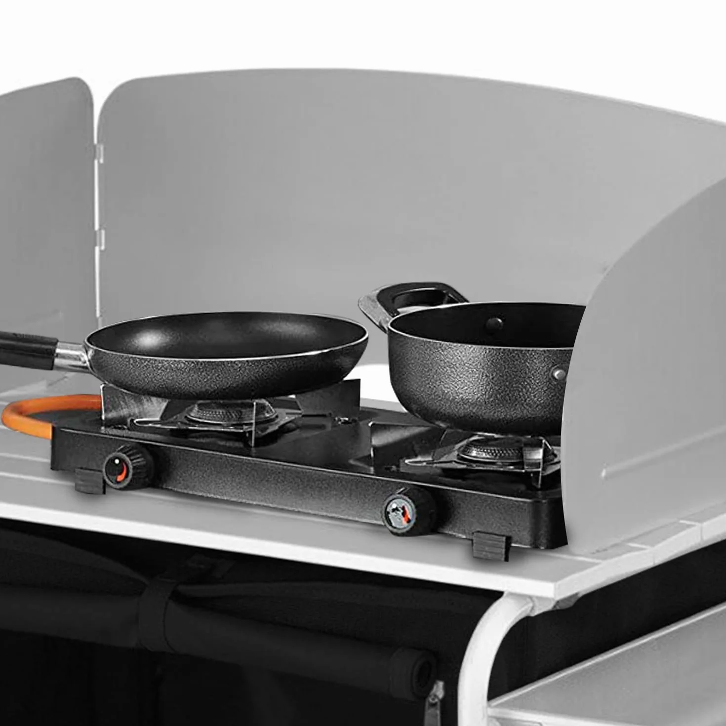 Campingküche mit Aluminiumgestell| Outdoor Camping Küche| Reiseküche| Zeltschrank| Küchenbox