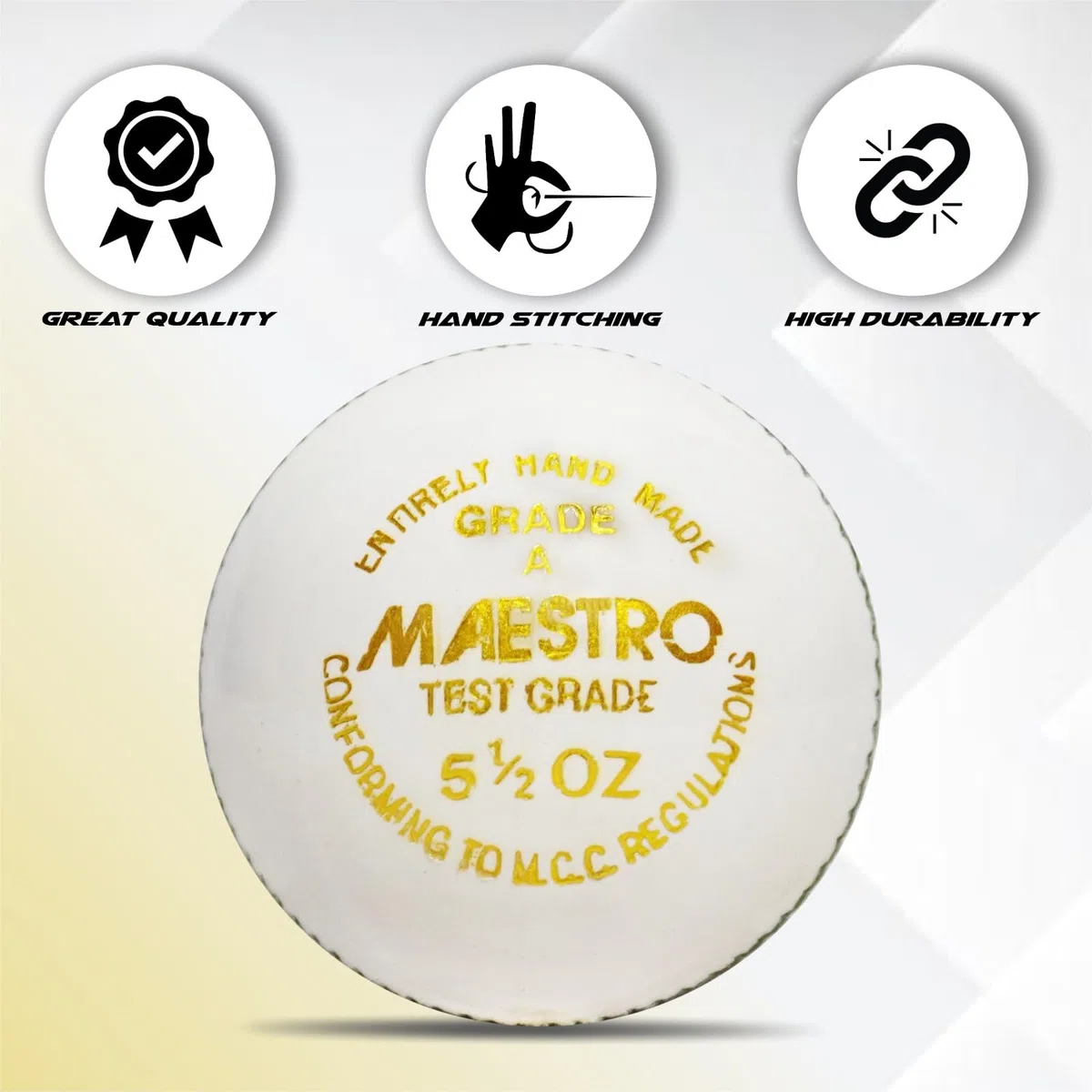 CW Maestro Cricketbälle aus hochwertigem Leder, 4 Stück, für Senioren, 4 Stück