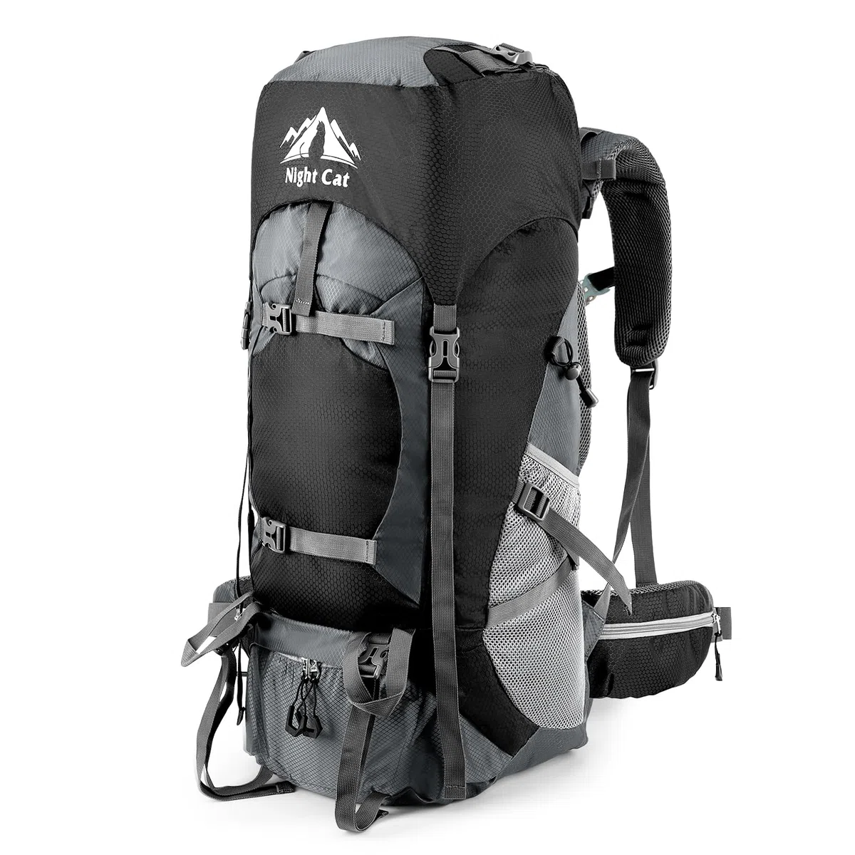 Night Cat Wanderrucksack 90L Rucksack: Trekkingrucksack Reiserucksack Herren Damen Atmungsaktiv für Camping Trekking Mountainering Klettern Fahrradreisen