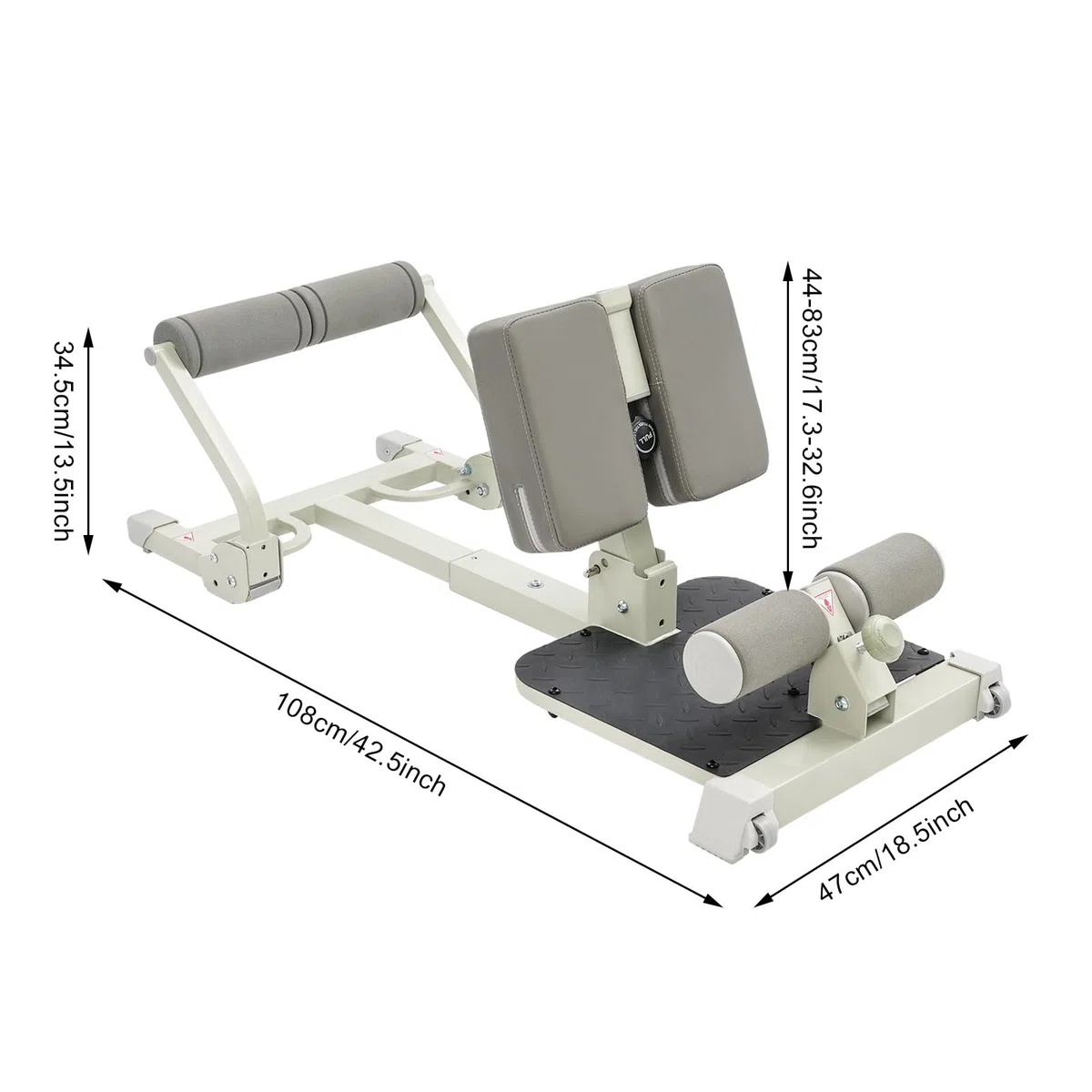Deep Sissy Squat Bench, Core Workout Beintrainer bis 120 kg Belastbar Fitnessgerät für Zuhause, Bauch-Gesäß-Trainer 3 in 1 Kniebeugenbank verstellbar