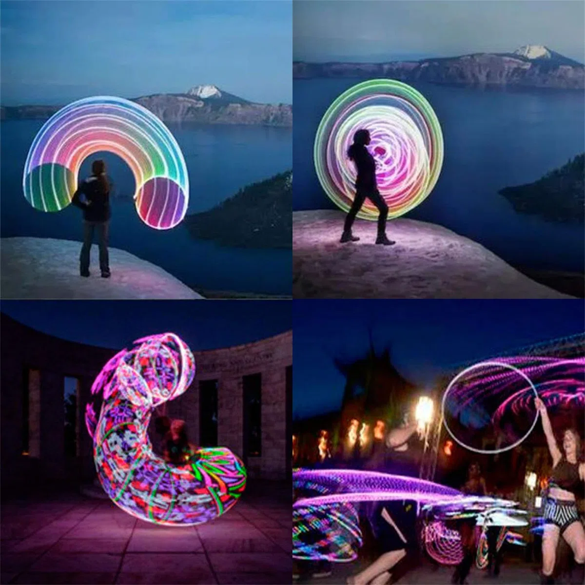 Led Hulas Hoop Reifen für Erwachsene 10 Farben Strobing Multiple Light Ändern Fitness Tanzen Übung Gewichtsreduktion Glühen Aufhellen