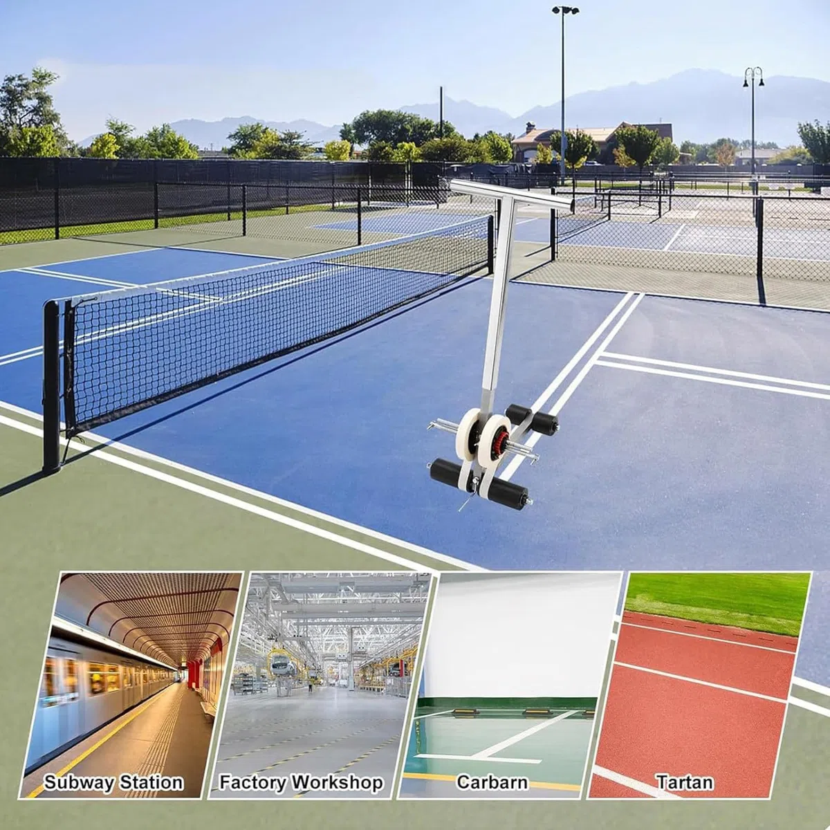 Basketball Court Line Kit, Spielfeld-Linienmarkierungsmaschinen, Court Line Tape Machine, FüR Beton, Asphalt, StraßEnwarnung,A