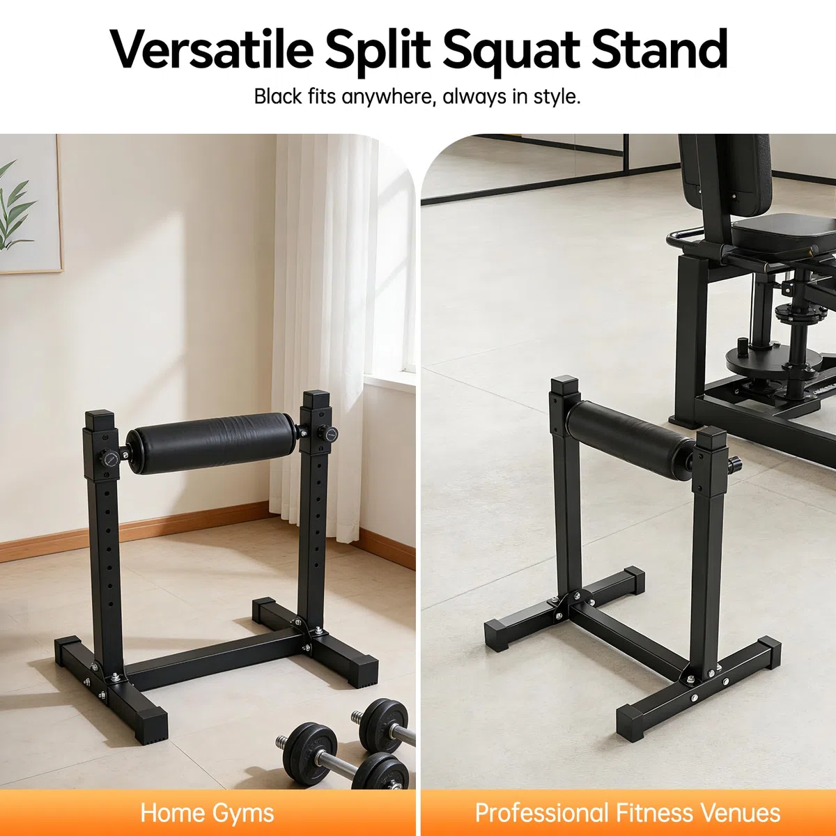 Split Squat Stand, Bulgarian Bag Stand Höhenverstellbar, Stabiler Split Hocke Ständer, Easy Assembly, Max 200kg, Kniebeugenständer für Unilateral Beintraining, Home Gym, Functional Training