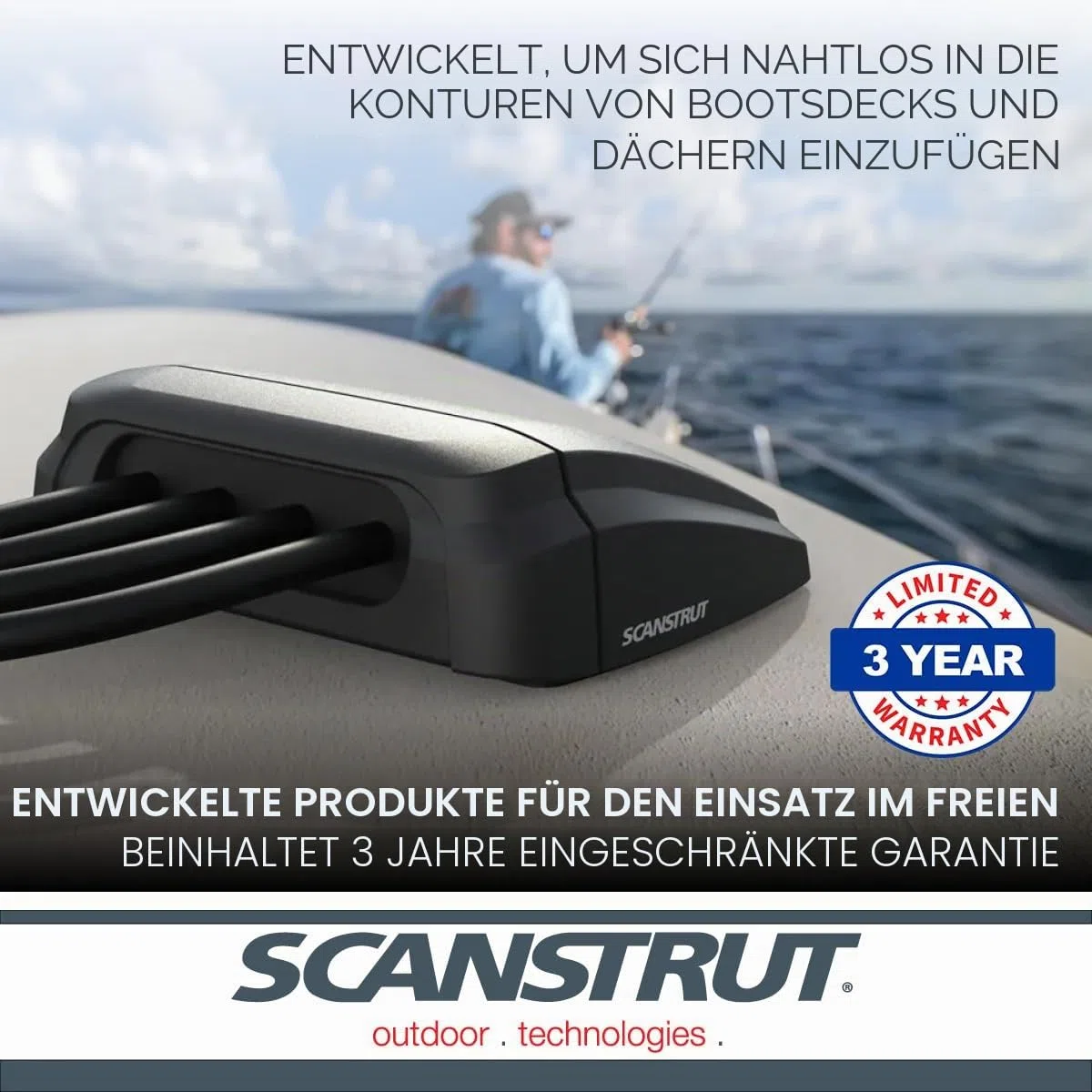 Scanstrut DS-H-Multi-BLK Horizontale Kabeldichtung - IP68 wasserdichte Multi-Kabeleinführung | Marine-Qualität, UV-beständig für Wohnmobil, Boot & Dachinstallationen