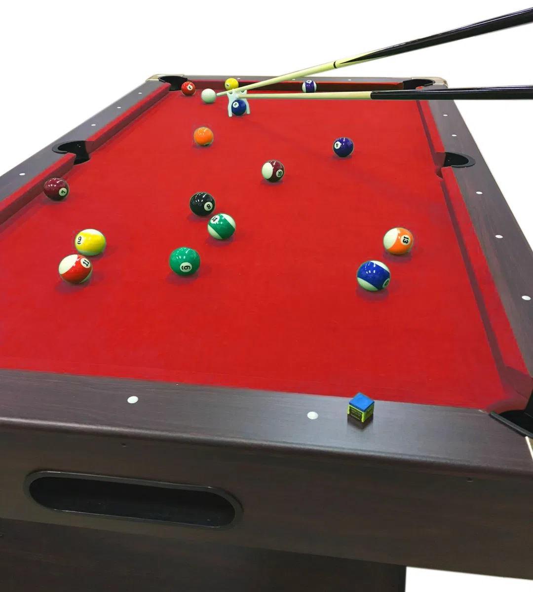 Simba Billardtisch 7 ft Modell RED DEVIL FULL OPTIONAL 7 ft Maße des Spielfeldes 188 cm x 96 cm Neu und verpackt Professionell! Schwarzbraun mit Rot Tuch 4 Spieler Billard