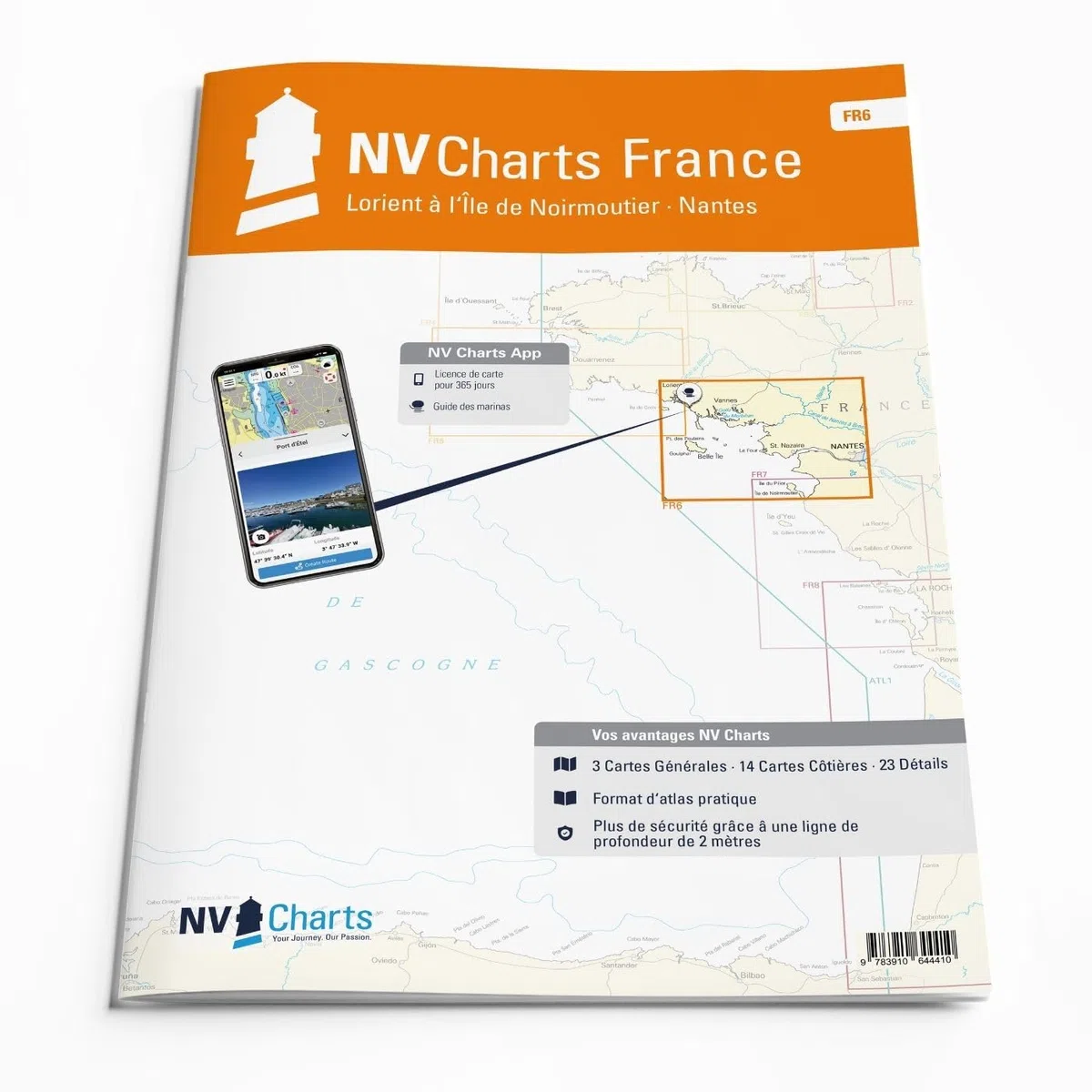 NV Atlas France FR 6 mit App Lizenz- Seekarte Frankreich - Lorient to ILE de Noirmoutier - Nantes