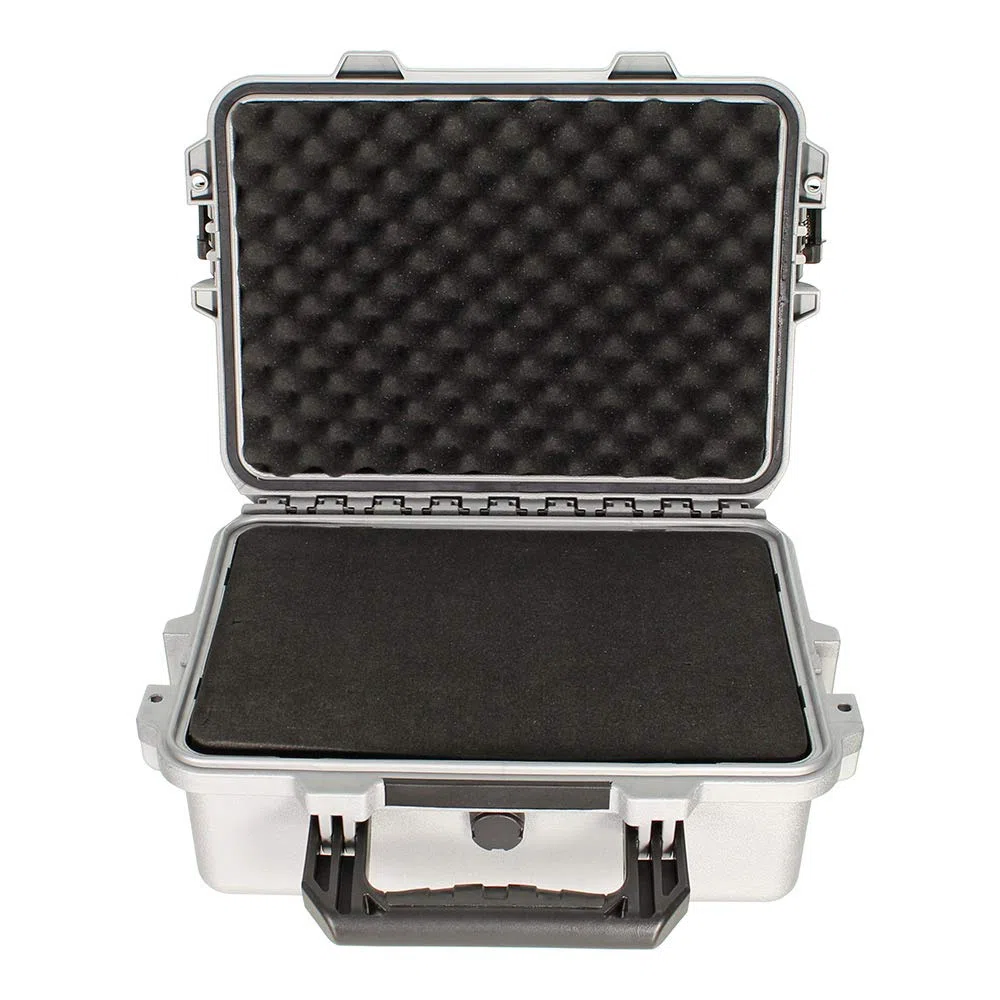 Rottner Waffentransportbox Gun Case mobile, Schnappverschluss, Grau, BxH 395x148 mm, geeignet für 2 Kurzwaffen, Munition, Zubehör