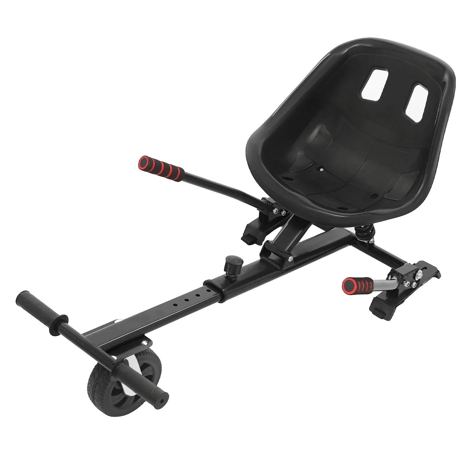 Hoverboard Sitz mit Lenkrad – Hoverboard mit Sitz passend, Verstellbar (70-95 cm),– Passend für 6,5-10 Zoll Hoverboards, Bis 100 kg, Hoverkart für Kinder & Erwachsene (Rot)