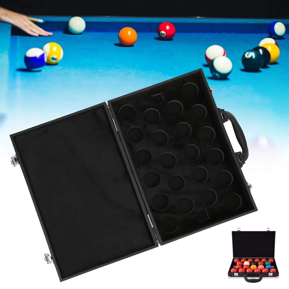 Drfeify Billardkugelbox, Leichte Tragetasche mit Griff und Edelstahlverschlüssen, Snooker Tasche 22 Kugeln Kapazität, für Heimgebrauch Turniere und Reisen