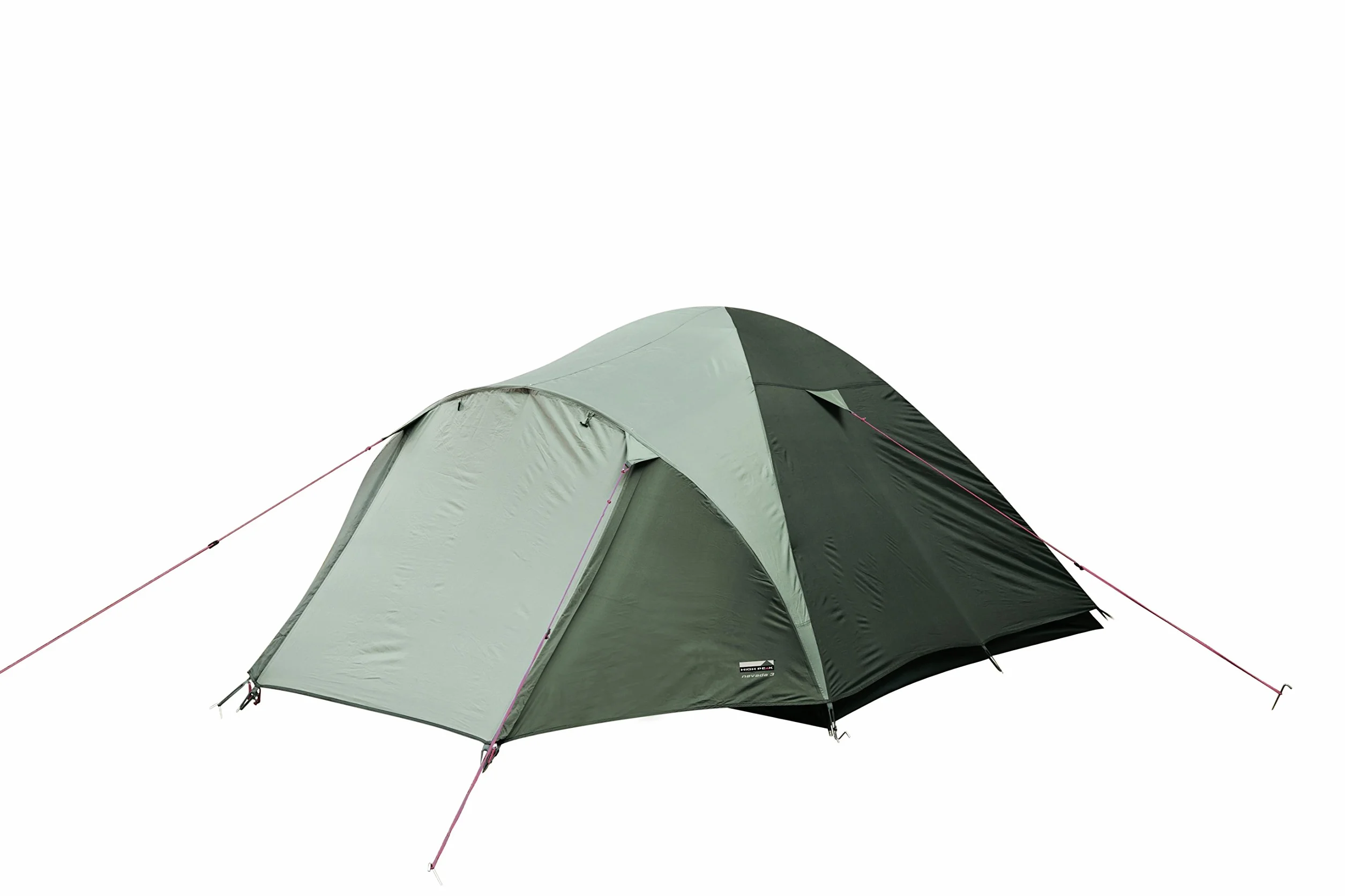 High Peak Kuppelzelt Nevada 3, Campingzelt mit Vorbau, Iglu-Zelt für 3 Personen, doppelwandig, wasserdicht, Ventilationssystem, Wetterschutz-Eingang, Moskitoschutz