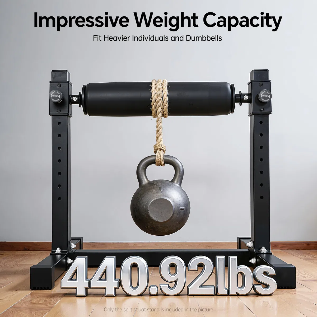 Split Squat Stand, Bulgarian Bag Stand Höhenverstellbar, Stabiler Split Hocke Ständer, Easy Assembly, Max 200kg, Kniebeugenständer für Unilateral Beintraining, Home Gym, Functional Training