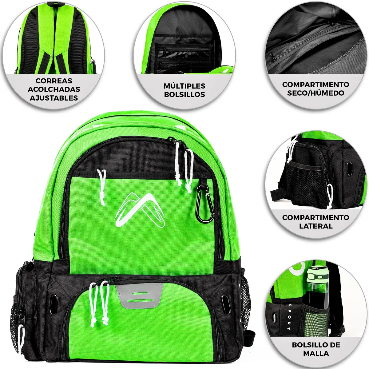 Fußball Basketball Voley Handball Rucksack mit Schuhfach und Ballfach | Sportrucksack für Jungen und Mädchen