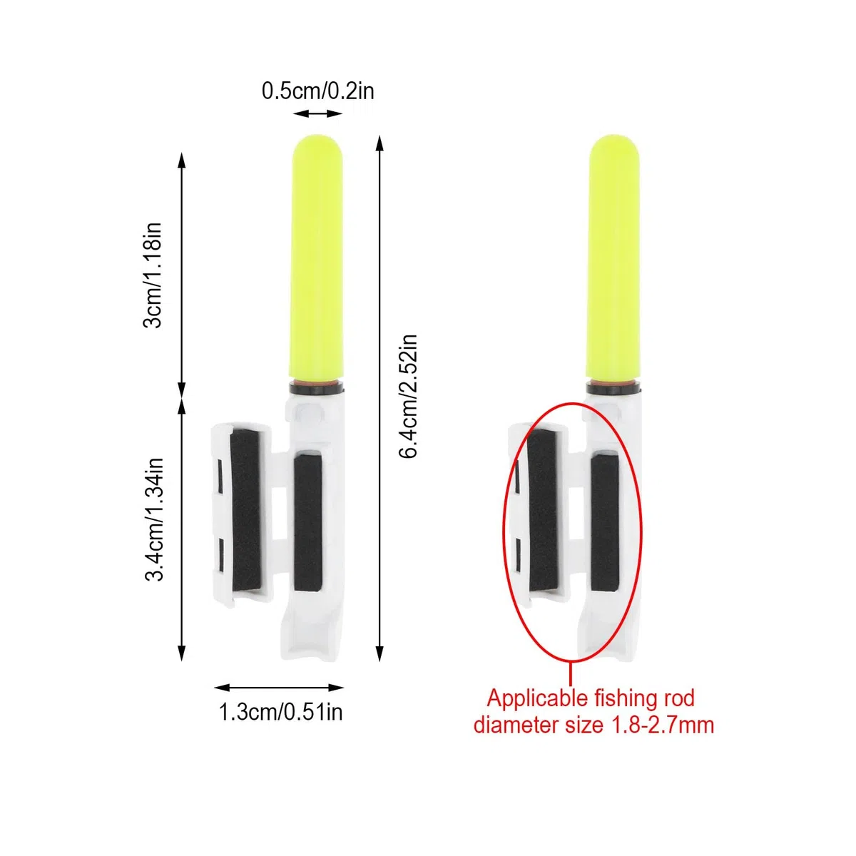 5 Stück Angelruten Lichter Wasserdichtes Rutenspitzen Licht LED Glühlampe LED Nachtangelsirene Angelruten Spitzenlampe für Meeresangelrute Angelausrüstungszubehör