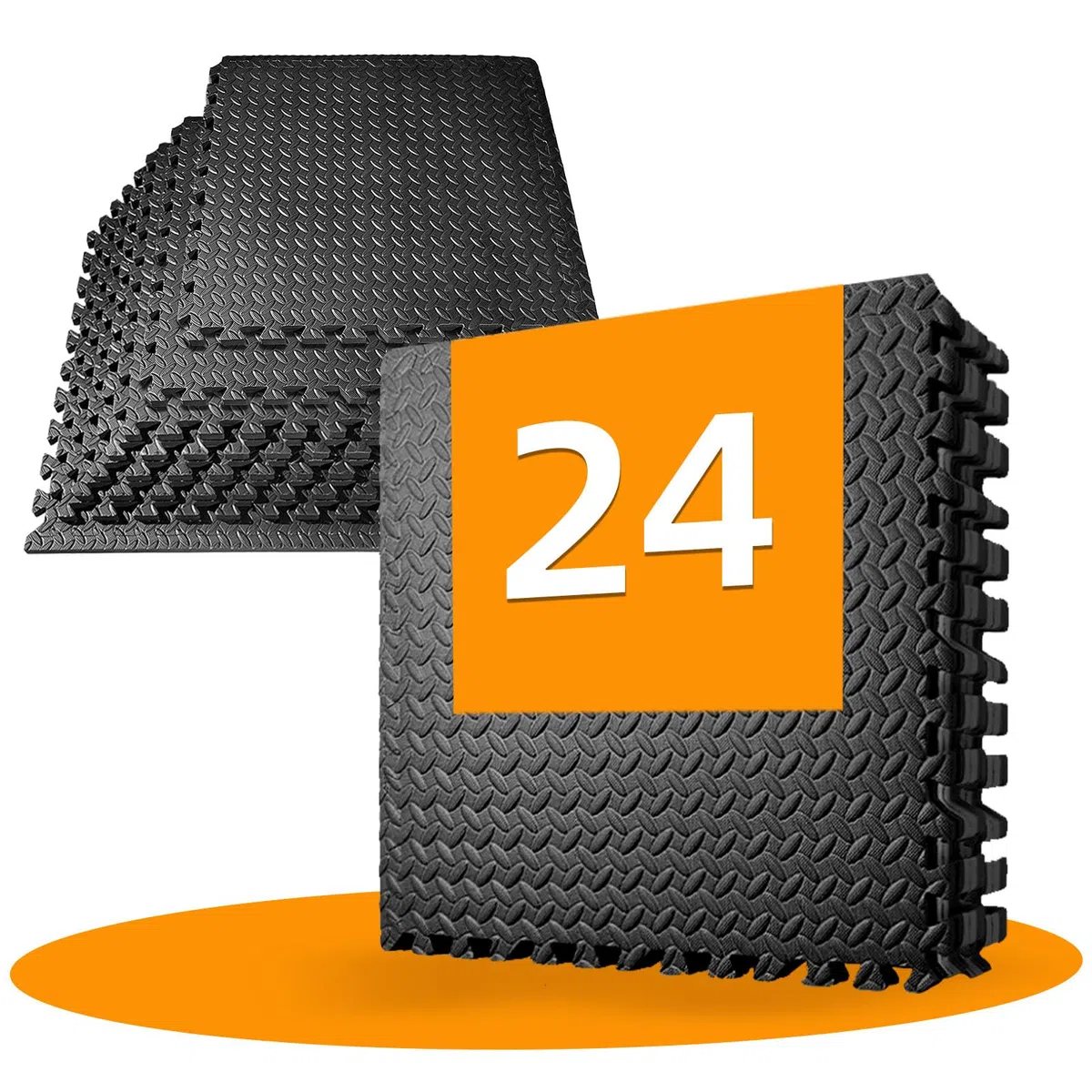 Bodenschutzmatte Puzzlematte 60x60 cm 24/48 Stücke Fitnessmatte Anti-Rutsch Unterlegmatte Trainingsmatte für Fitnessgeräte Heimstudio Garage