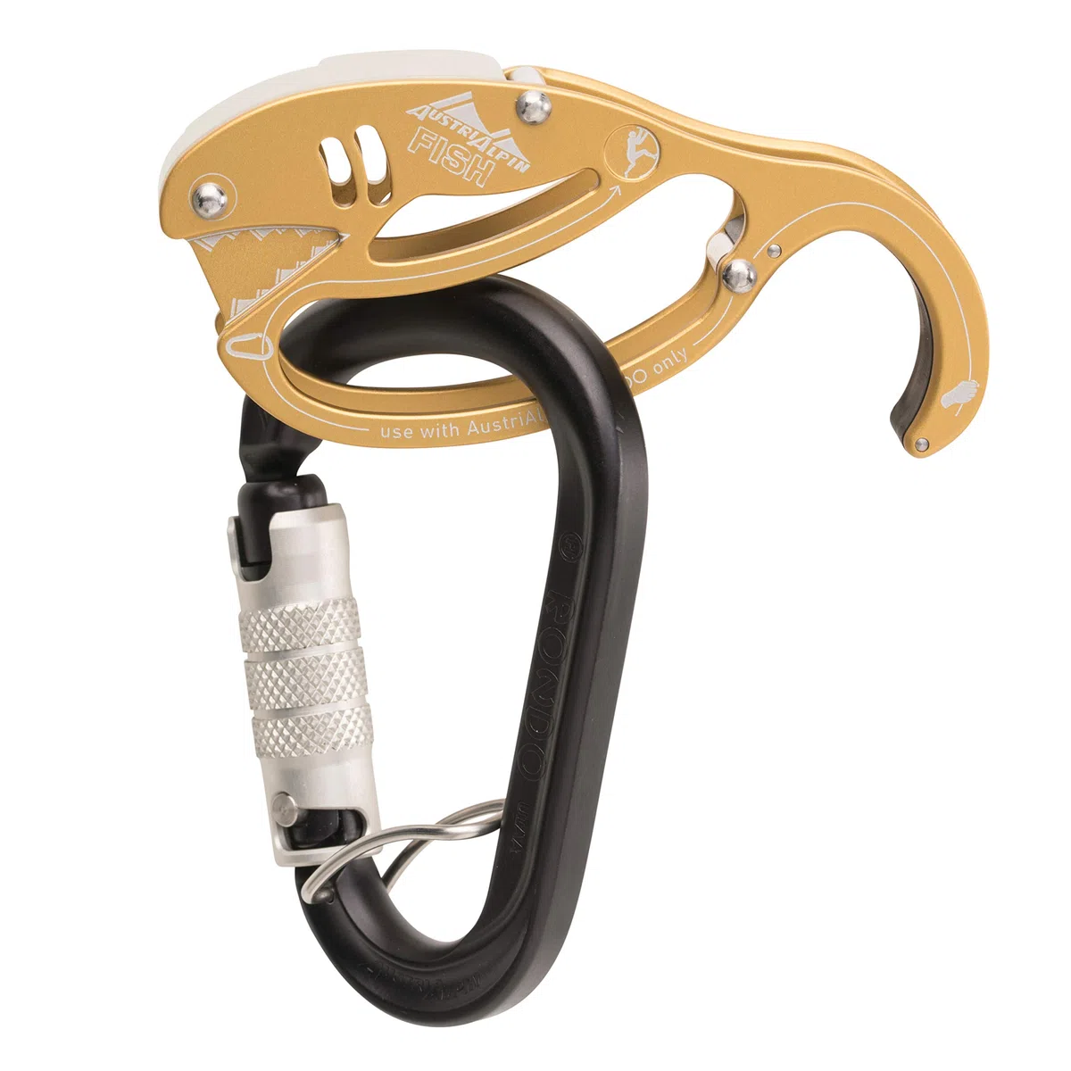 AustriAlpin Fish Sicherungsgeräte-Set inkl. HMS Rondo 3-Wege-Autolock Karabiner