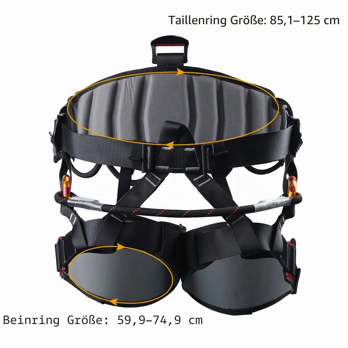 SOB Klettergurt Sicherheitsgurt Mehrzweck Taillenring 33.5-49.2 Zoll Beinring 23.6-29.5 Zoll CE-Zertifiziert