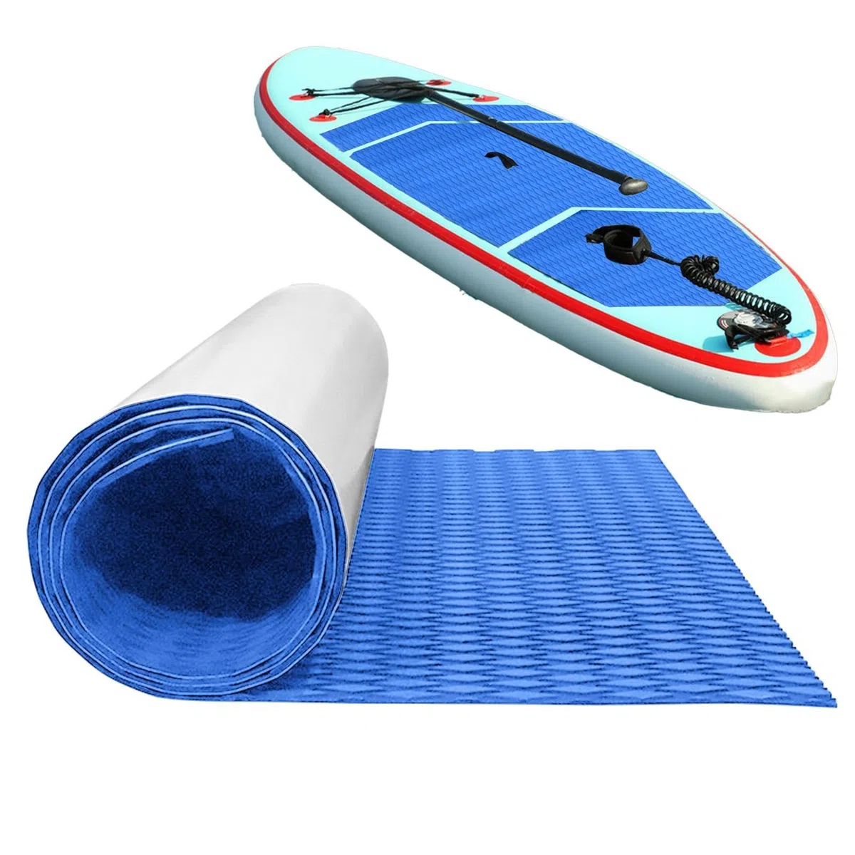 su-p Traction Pad Deck Grip Matte, Surfboard Mat Grip Surfboard Yatch Deck Pad, Rutschfester Selbstklebender Bodenbelag, Trimmbar Eva-Pad Für su-p, Surfen, Skimboards Standup & Mehr, 120 X 30 cm