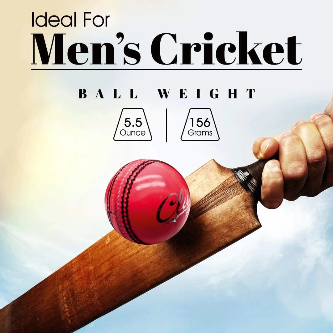 Mozi Sports Men Hand Stitched Club County Cricket Ball Grade A Senior Official Balls Pack of 6 Weight 5.5oz