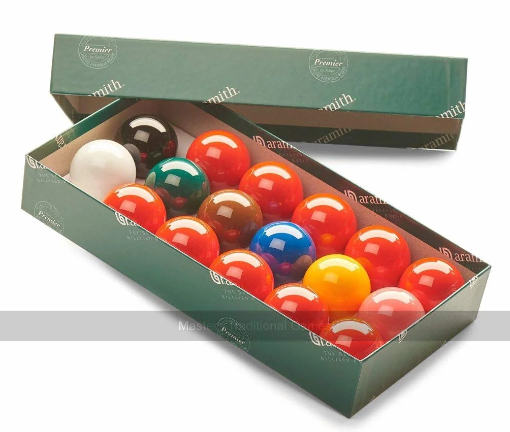 Aramith Snooker Balls (1 and 5/8 inch, 41mm, with 10 Reds)