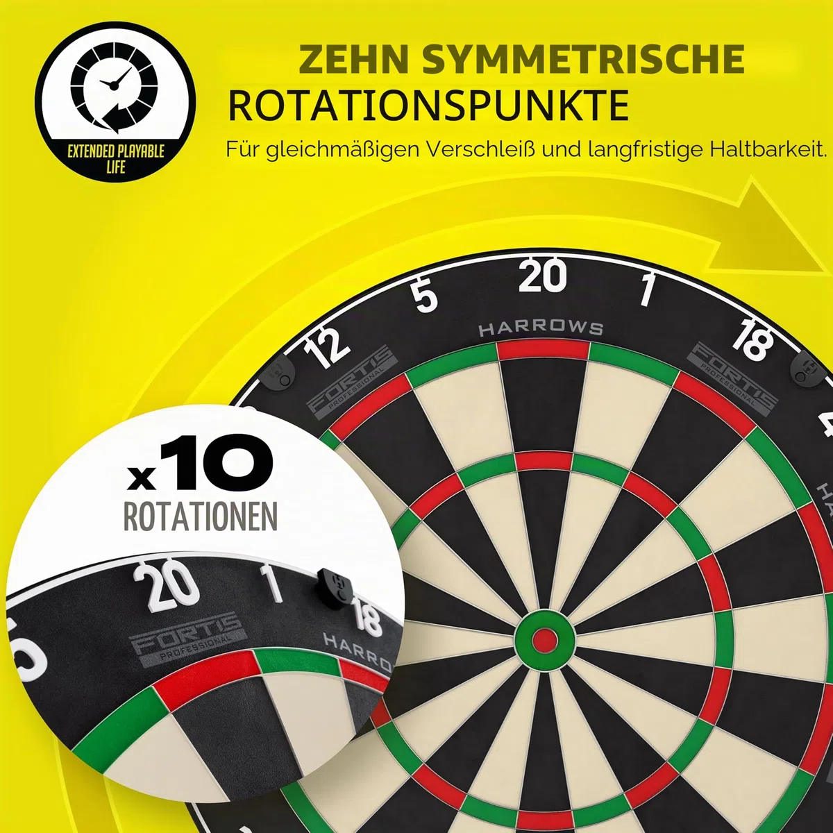 Harrows Dartscheiben I Dartscheibe in Standardgröße I Kompatibel mit Dartscheibenständer, Dartscheibenbeleuchtung und Dartscheibenschrank