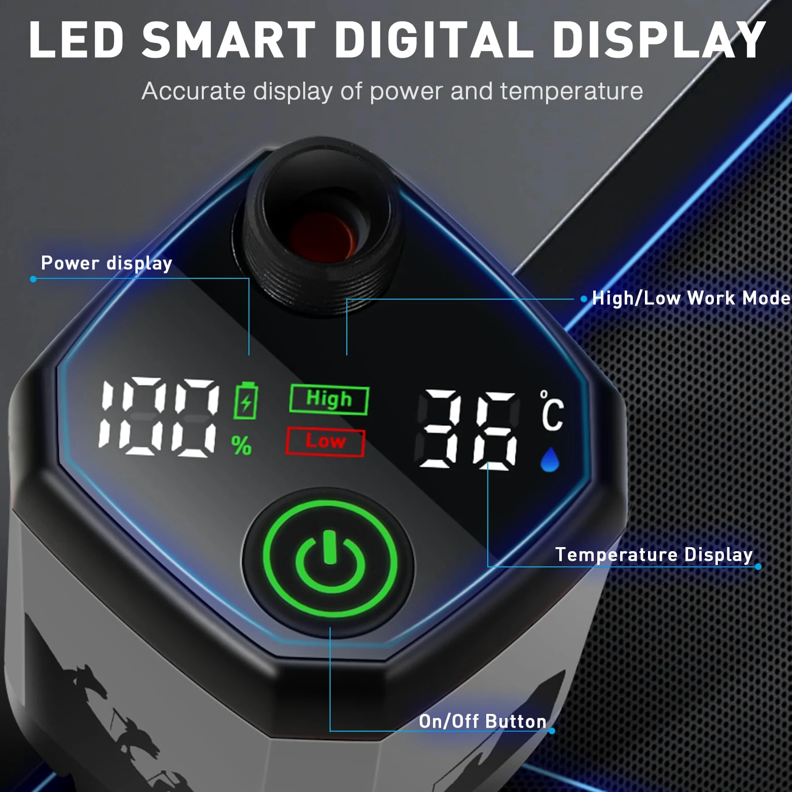 Upgrade Tragbare Campingdusche, 7800 mAh elektrische Außendusche, wiederaufladbare Pumpe mit intelligenter Digitalanzeige, Temperaturanzeige, Duschkopf für Camping, Wandern