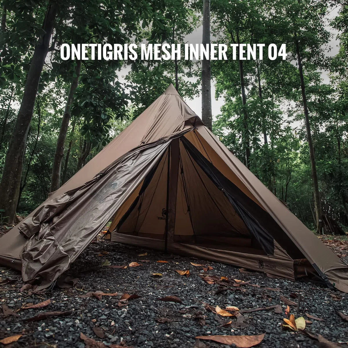 OneTigris Rock Fortress 2-3 Personen Halbkuppel Mesh Innenzelt mit 4000mm Zelt Wannenboden für Camping Wandern für 4-6 Personen Pyramidenzelt