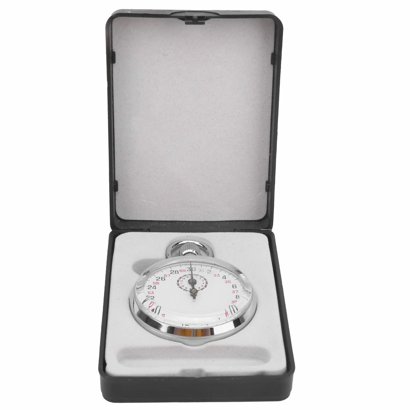 Mechanische Stoppuhr, Rund 30 S/Umdrehung 0, 1 S, Tragbarer Sport Chronograph, 6 Stunden Kontinuierliche Reise, Metallstruktur, Analoge Stoppuhr mit Aufhängeöse, für Den Physik und Sportunterricht