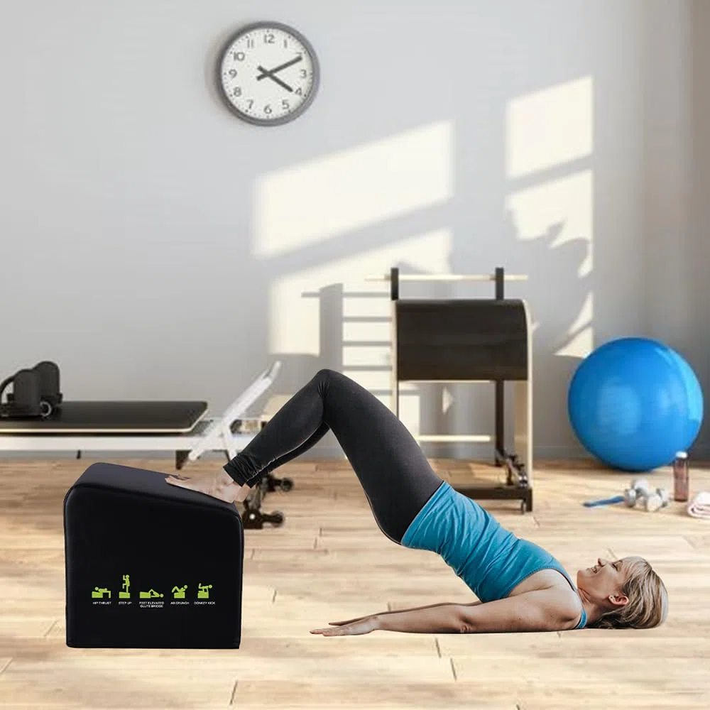 Hip Thrust Machine & Glute Bridge Exercise Machine, Hip Thrust Bench Booty Workout Box Platform for Home Gym Total Body Workout
