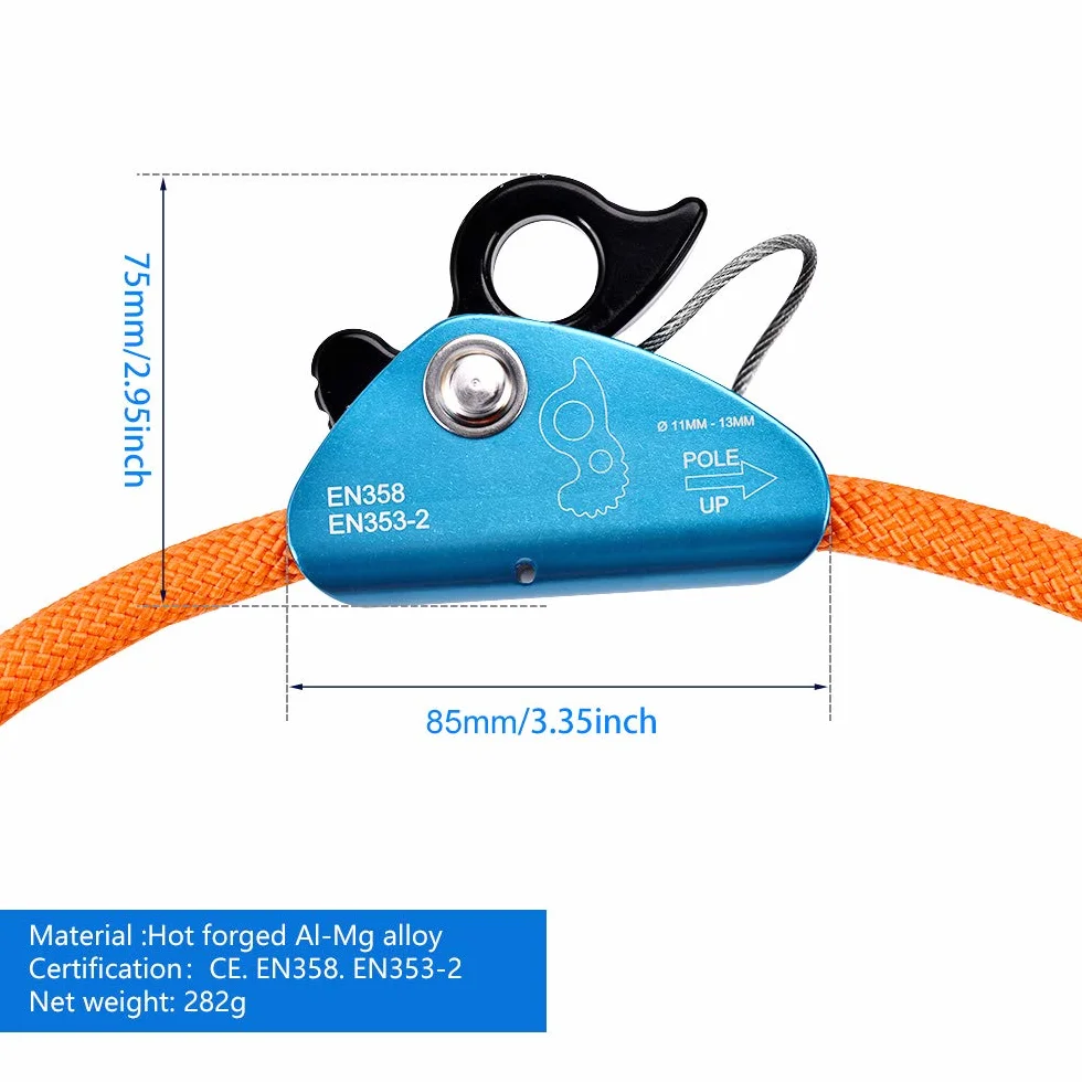Stahlkern Baumkletterseil,12 mm x 3 m Outdoor Sicherheitsseil,Flipline zum Baumklettern mit dreifach verriegelbarem Karabiner,geringe Dehnung,schnittfest für Baumpfleger,Baumkletterer,Absturzsicherung