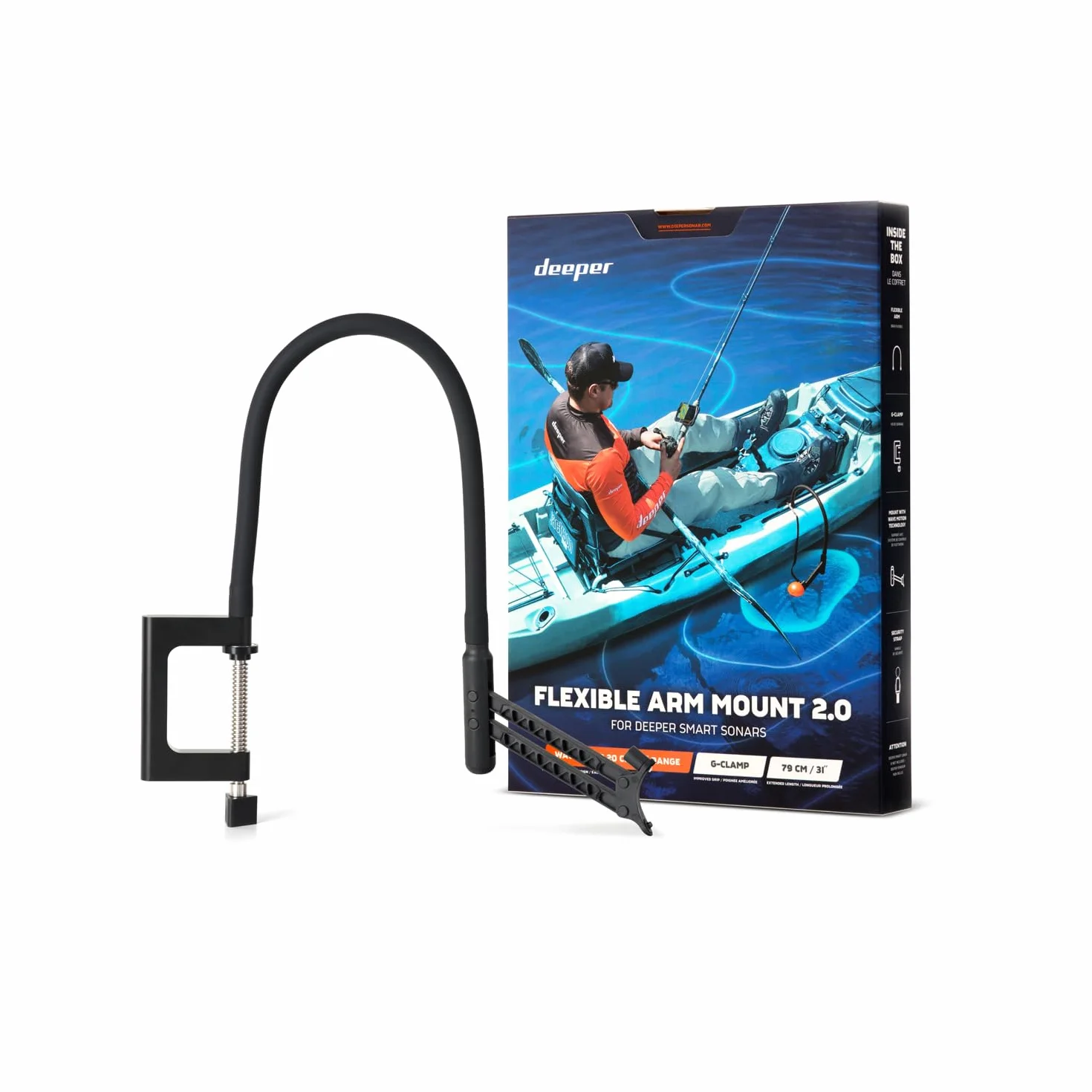 Deeper Flexible Arm 2.0 – flexibler Montagearm für Angelboot, Bellyboot und Kajak