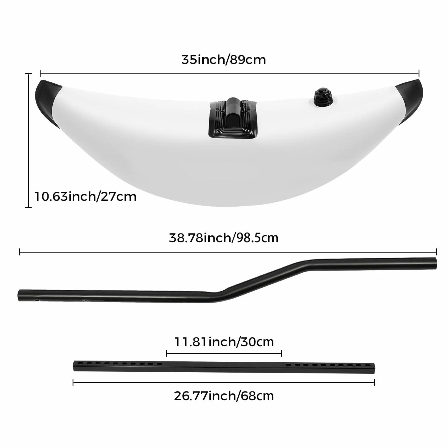 Aufblasbarer Kajak Ausleger Stabilisator Set, PVC Schwimmer mit Aluminium Stangen, Verstellbare Seitenausleger für Kanu, Boot, Angeln, Rafting, Paddeln