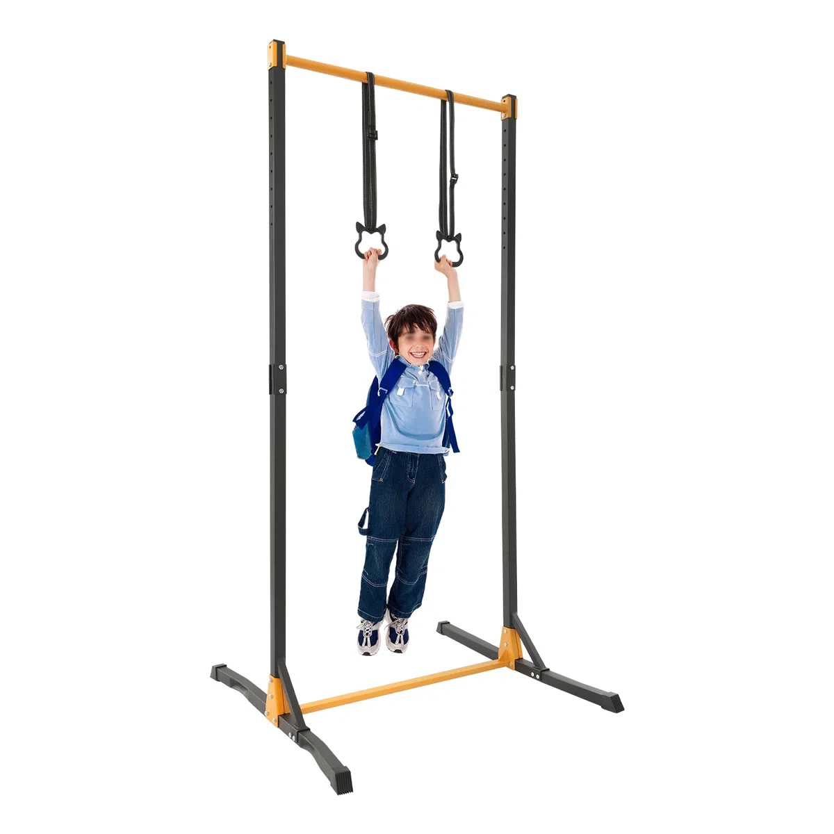 Klimmzugstange Freistehend, Pull up Bar mit Ringe, Verstellbar von 160 bis 215 cm, Klimmzugstange für Krafttraining, Bis zu 400 kg Belastbarkeit
