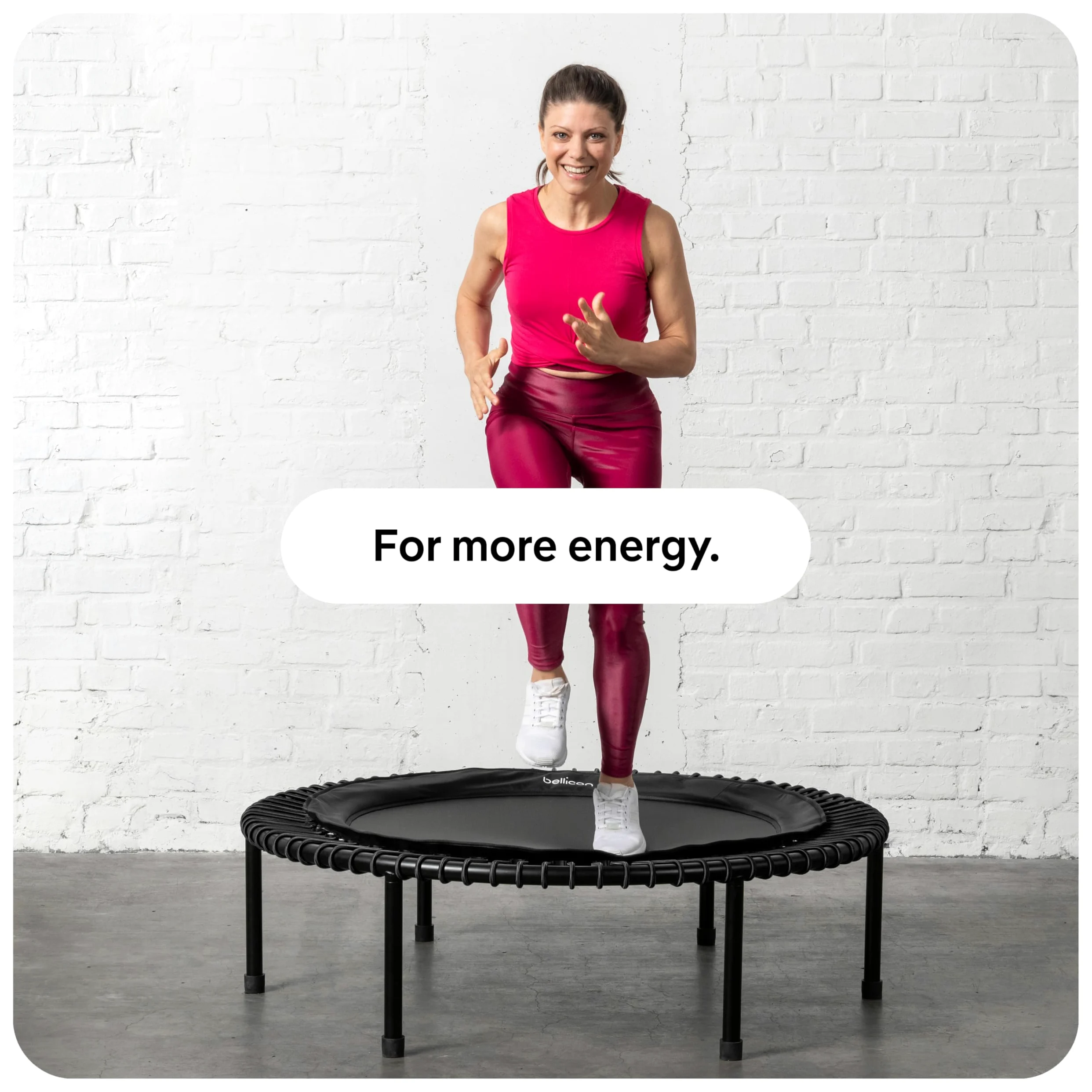 bellicon Mini Trampolin | Seilring-Federung bis 150 kg | Indoor Fitness Trampolin für Erwachsene | Schraubbeine