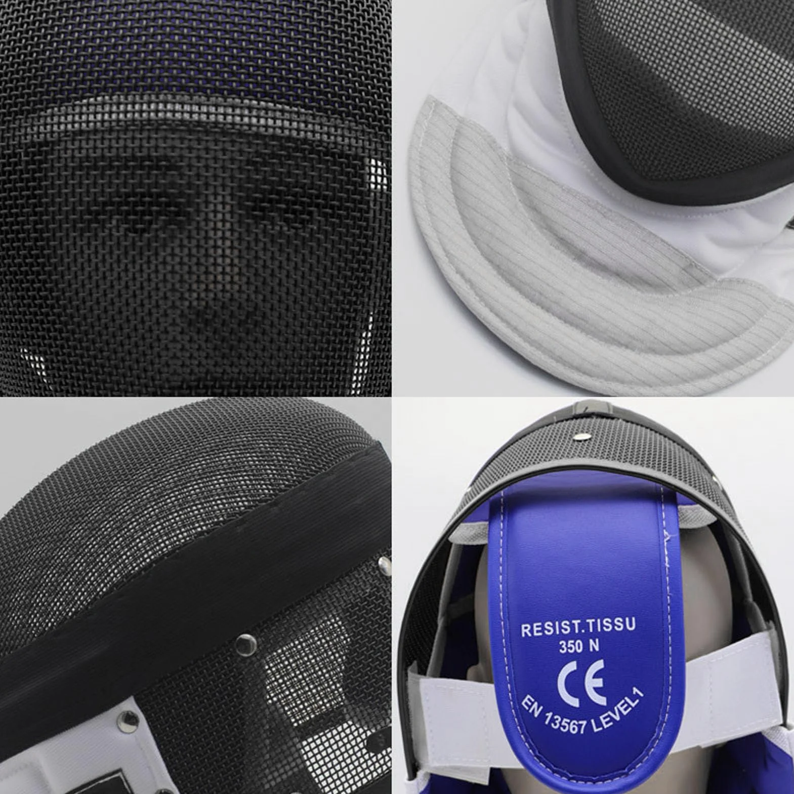 Tbest Fechthelmmaske, Fechtsportmaske Fechtschutzhelm mit Gepolstertem Latz für Tägliches Training und Wettkampf, Schwarz (M)