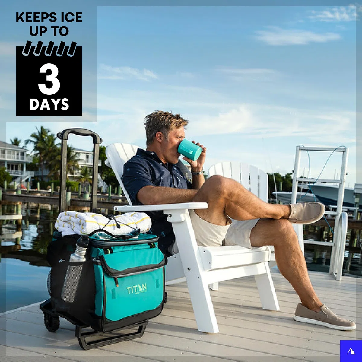 Arctic Zone Titan Deep Freeze 60 (50+10) Can Collapsible Rolling Cooler with All-Terrain Cart