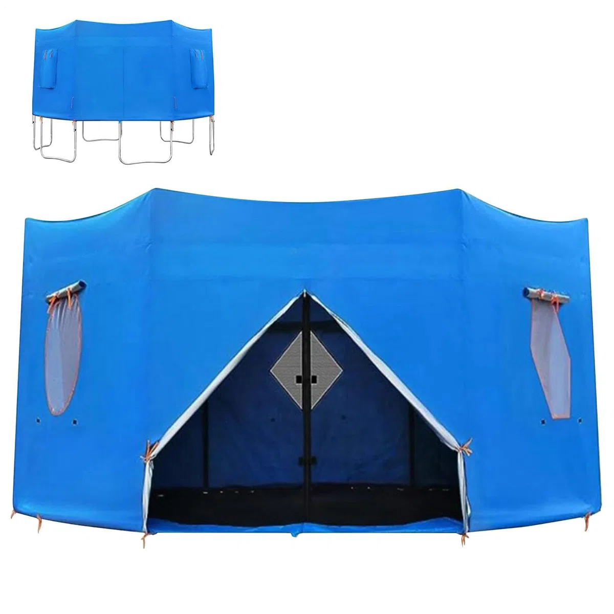 Trampolin Zelts - Trampolin Sonnenschutz Dach, Wasserdicht Anti UVTrampolin Zelts, TrampolinAbdeckung Für RundeTrampoline Mit 6 Geraden Stangen