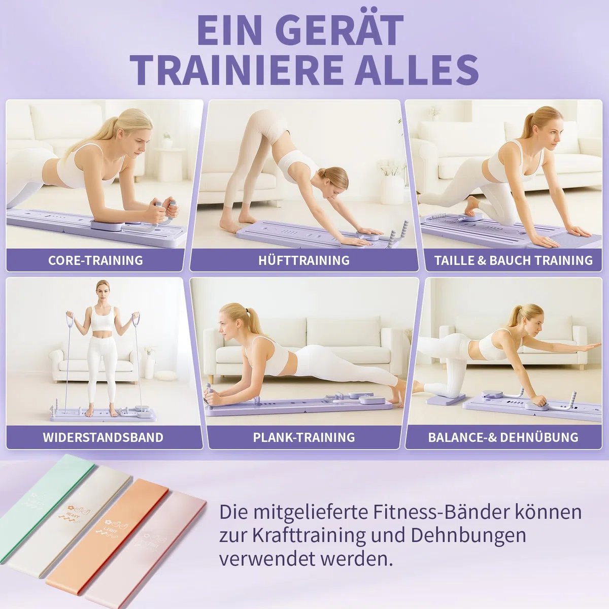 Northdeer Pilates Reformer, 2026 Upgraded klappbares Pilates Board, Multifunktionales 8 in 1 Pilates Set für Zuhause Fitness
