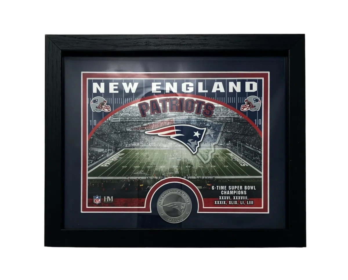 Highland Mint NFL New England Patriots 22,9 x 27,9 cm Stadionmünze Foto Mint