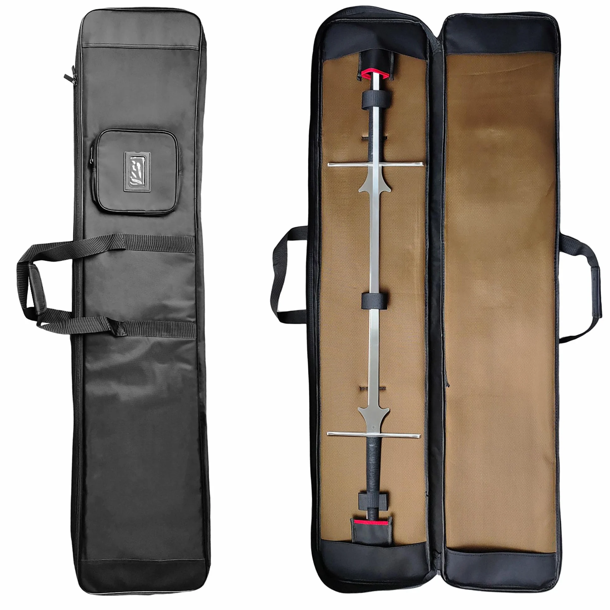 LEONARK Hema Tasche für 2 Schwerter, 142,2 cm, langes Zaunschwert, Zwei Griffe, Federschwert, gepolsterte Aufbewahrungstasche, tragbarer Rucksack mit Einer Schulter
