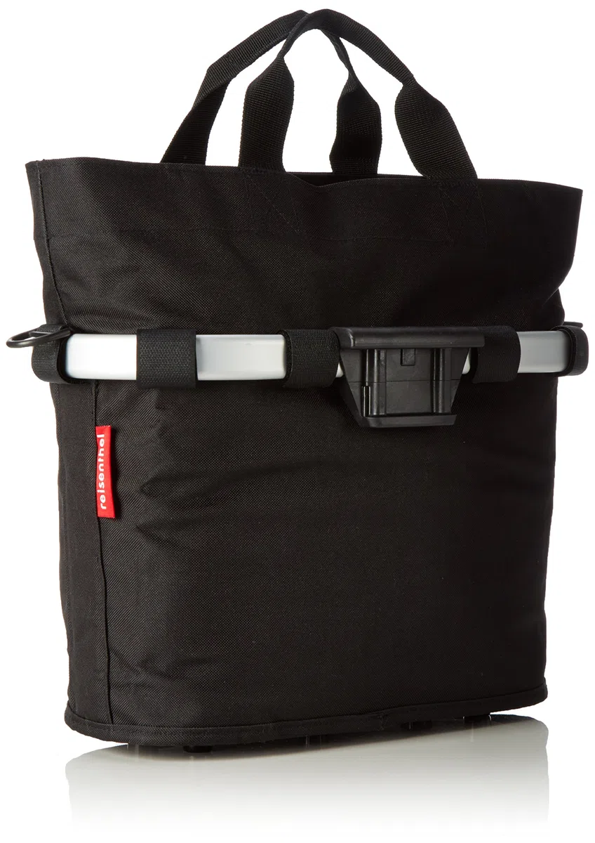 KlickFix Farradtasche Bikebasket Oval S Schwarz 34 x 31 x 17.5 cm & Zubehör Lenkeradapter Verpackt schwarz, one Size