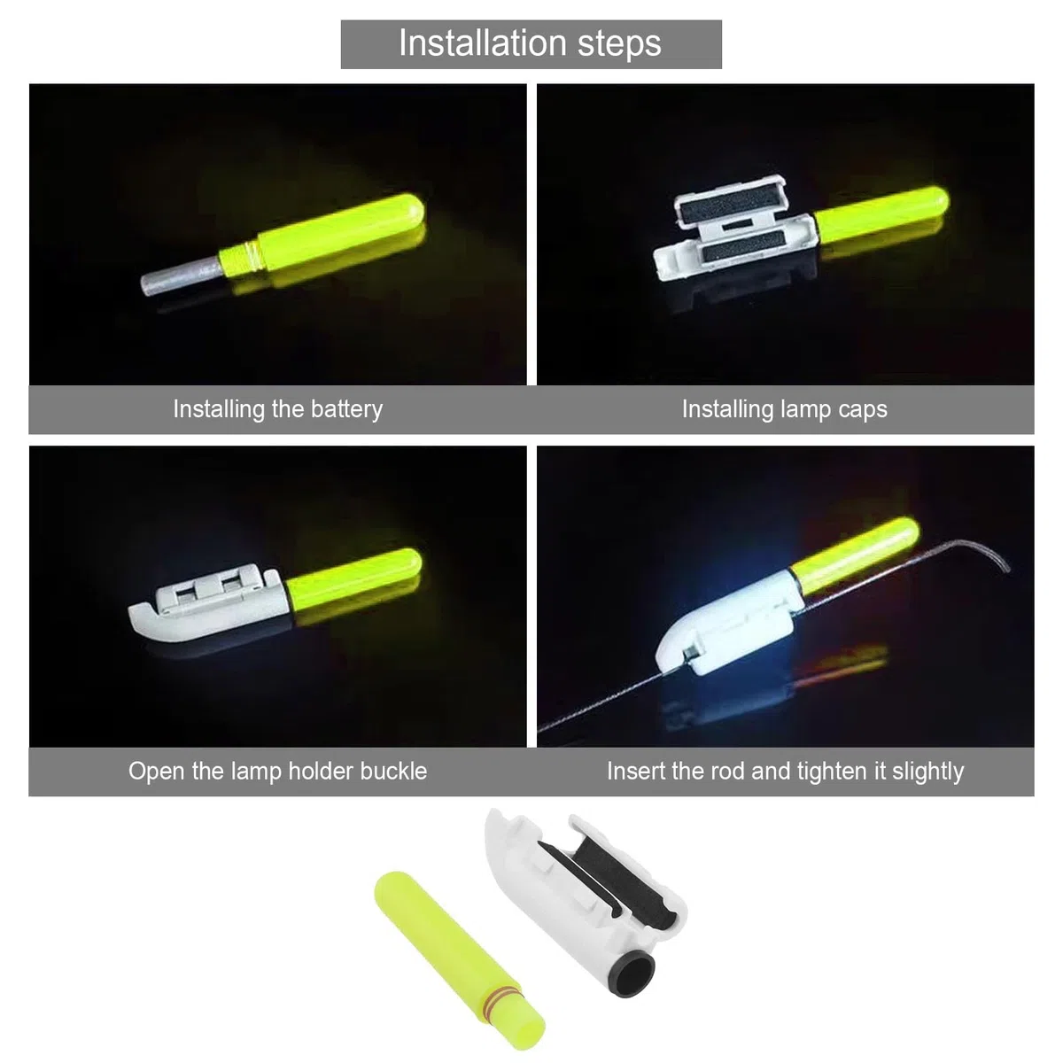 5 Stück Angelruten Lichter Wasserdichtes Rutenspitzen Licht LED Glühlampe LED Nachtangelsirene Angelruten Spitzenlampe für Meeresangelrute Angelausrüstungszubehör