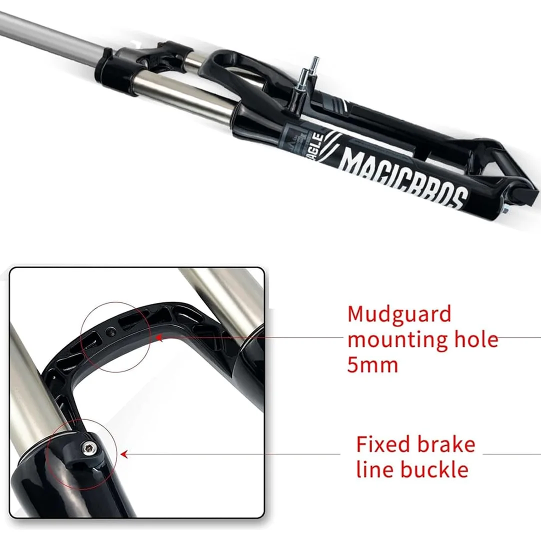 Mountainbike-Federgabel 26 Zoll MTB-Gabel 100mm Federweg Scheibenbremse V-Bremse Federgabel 1-1/8" Gerades Rohr 28,6mm QR 9mm Manuelle Sperre