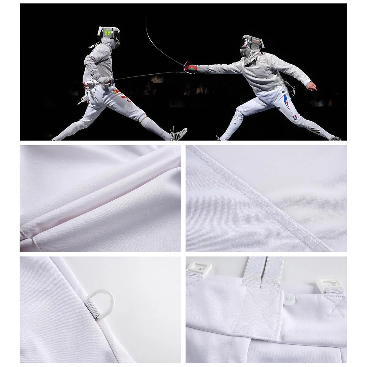 3-teilige Fechtuniform, 350N, Fechtweste, Hose, Jacke, Fechtausrüstung, für Rechtshänder(38#)
