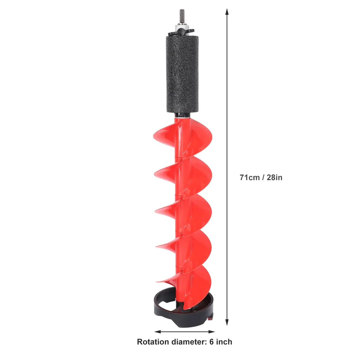 Elektrisches Eisbohrer-Set, 28 Zoll Nylon-Eisbohrer-Bohrer, 6 Zoll Durchmesser Eisfischen-Schneckenbohrer mit Klingen