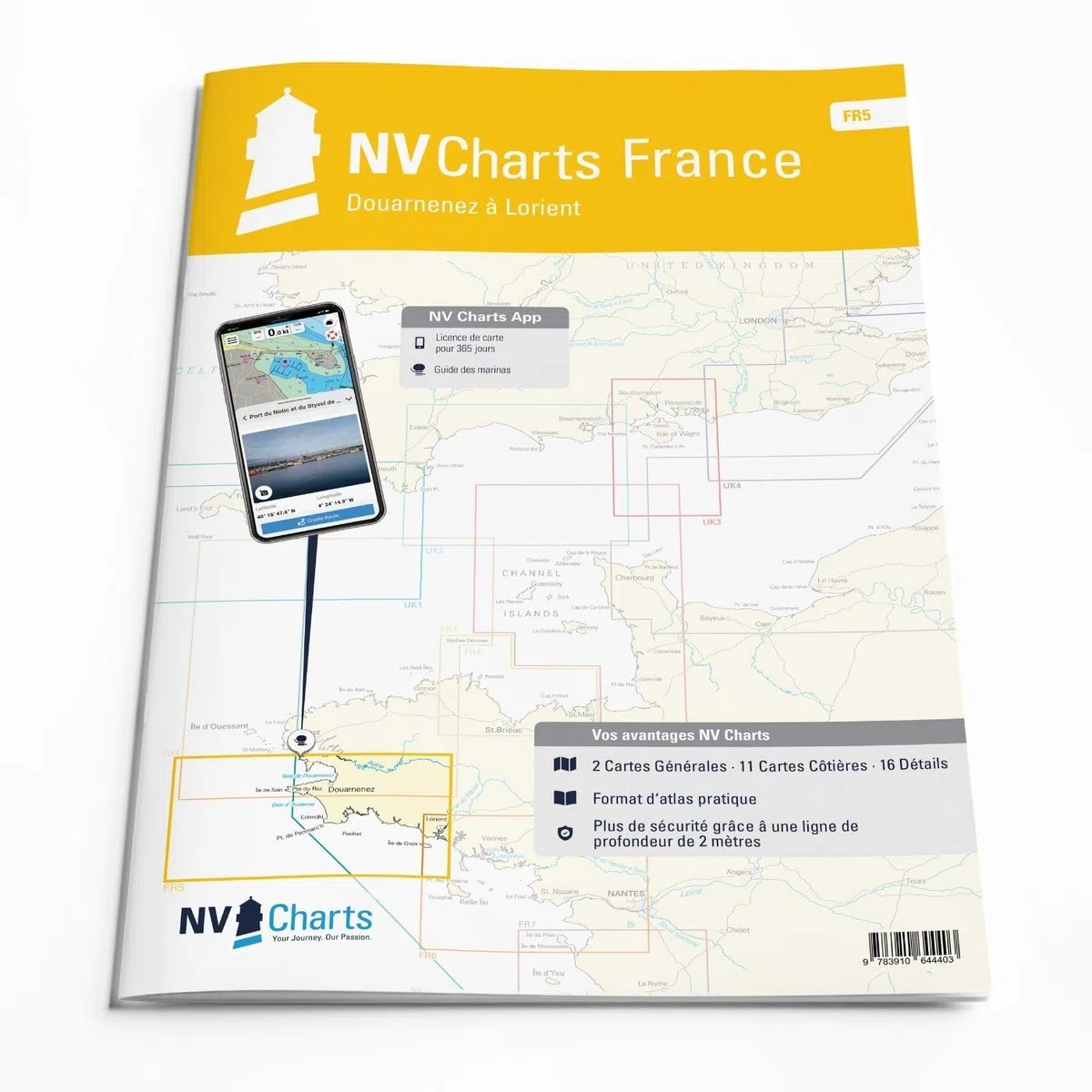 NV Atlas France FR 5 mit App Lizenz- Seekarte Frankreich - Douarnenez to Lorient