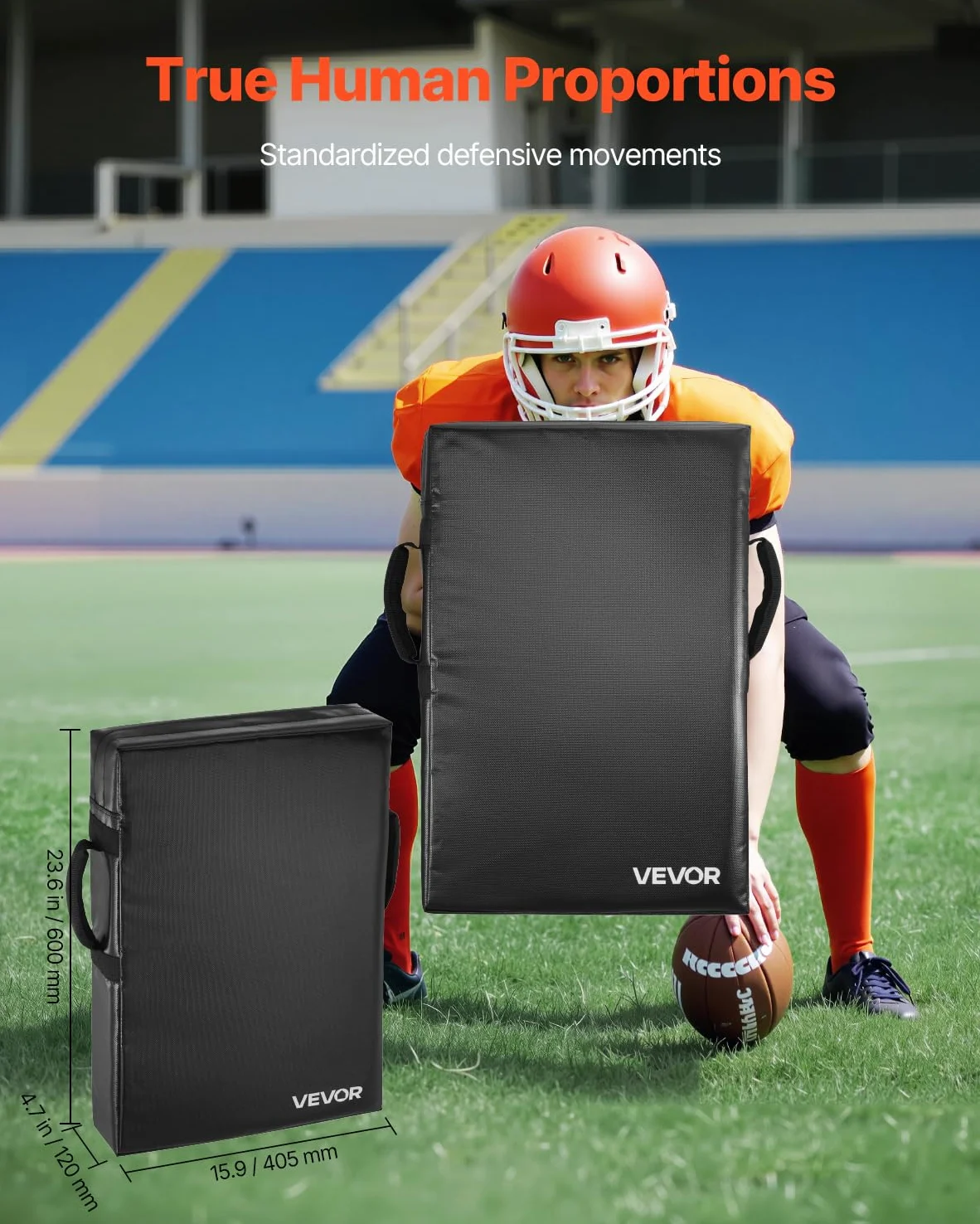 VEVOR Fußball-Blocking-Dummy Blocking-Pads (600 x 405 x 120 mm), Kick-Shield-Pad mit Griffen, Tackling-Dummies aus hochdichtem Schwamm, Trainingsgerät für Basketball Hockey Lacrosse, 2 STK.