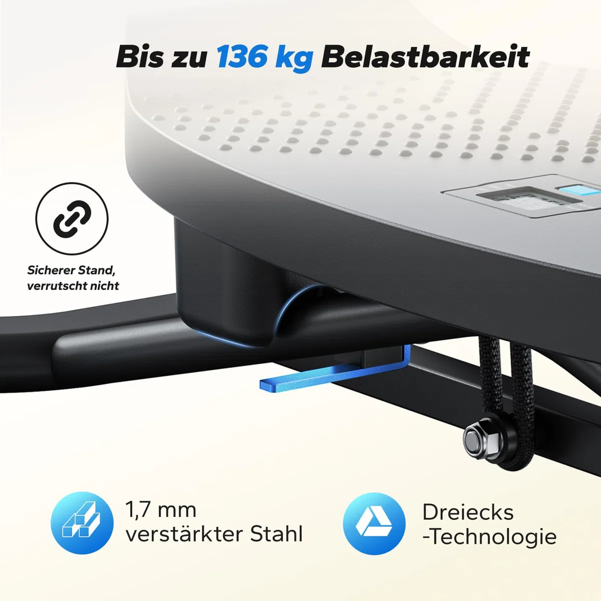 MERACH Twist Board mit Display, Seitlich Balance Board mit 2 Widerstandsbändern, bis 136KG, für seitliche Bewegung, Rehabilitation & Koordination, Home Gym, Anfänger